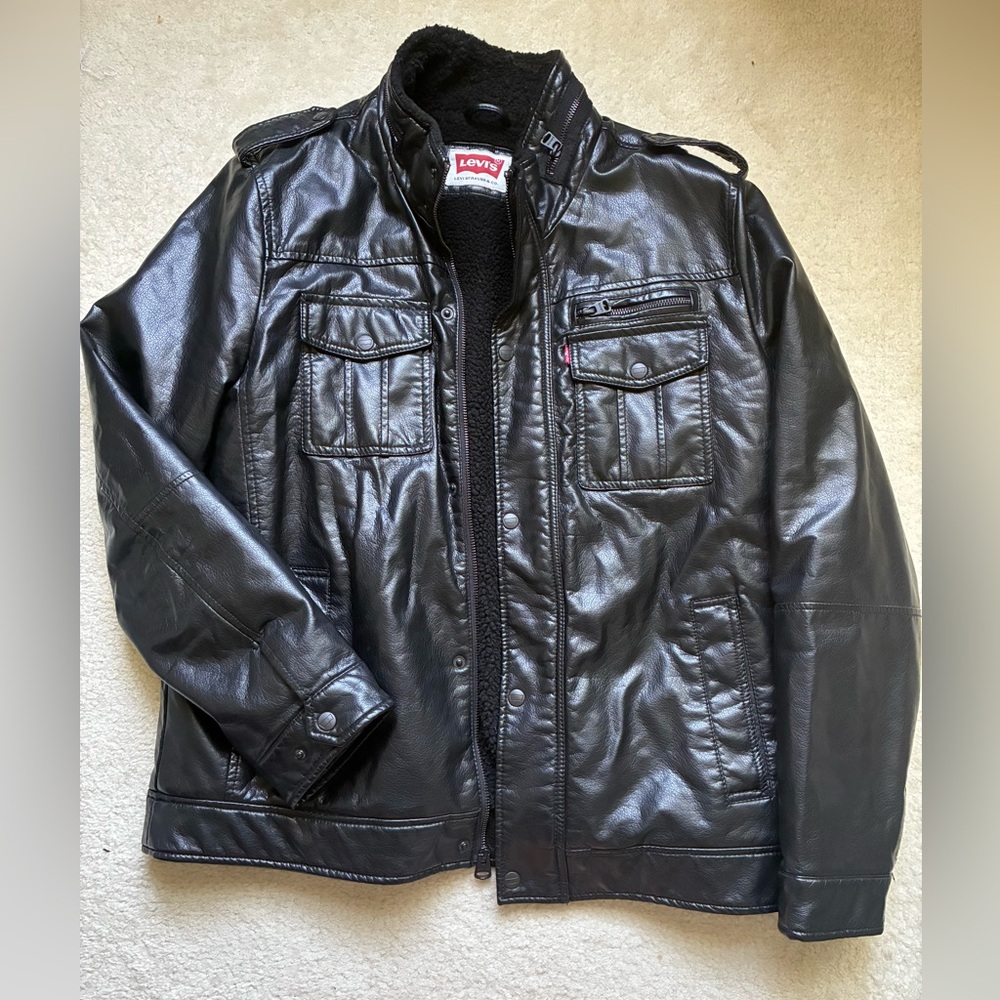 Levi's Black Faux Leather Men's Jacket